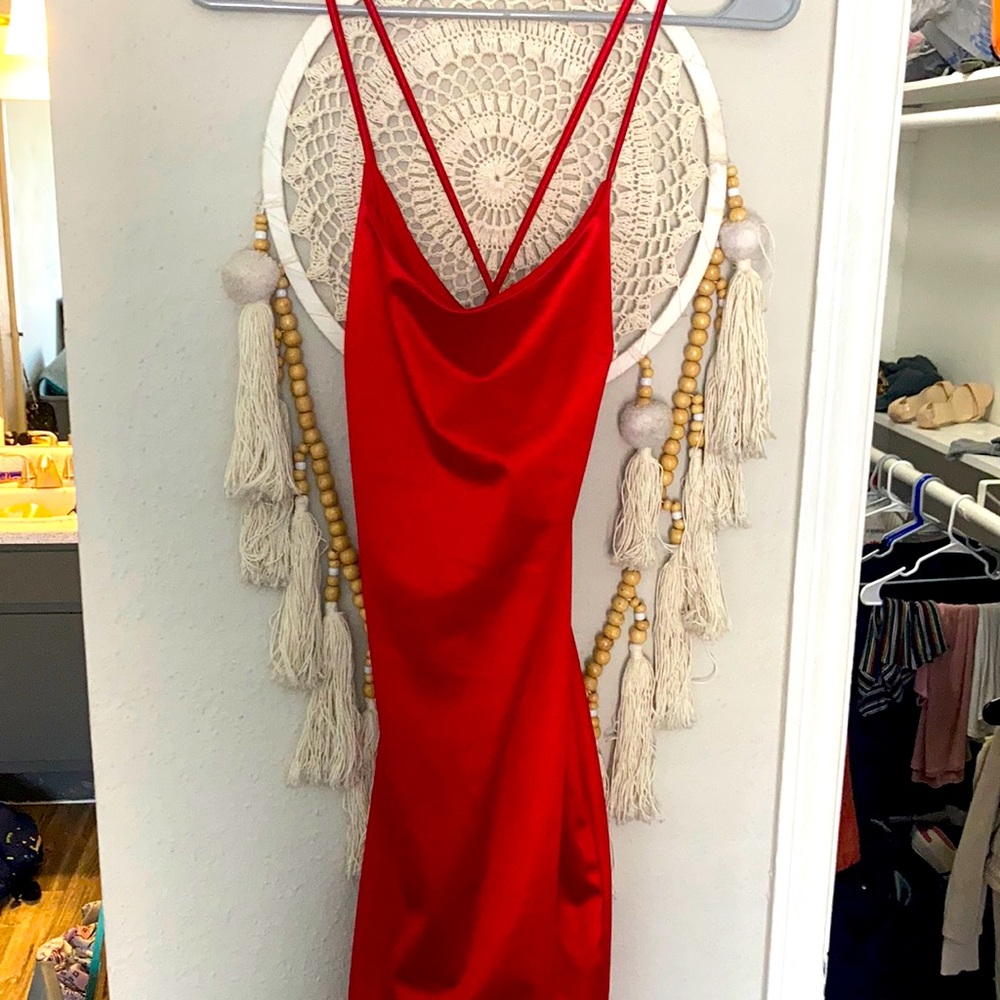 Short red dress